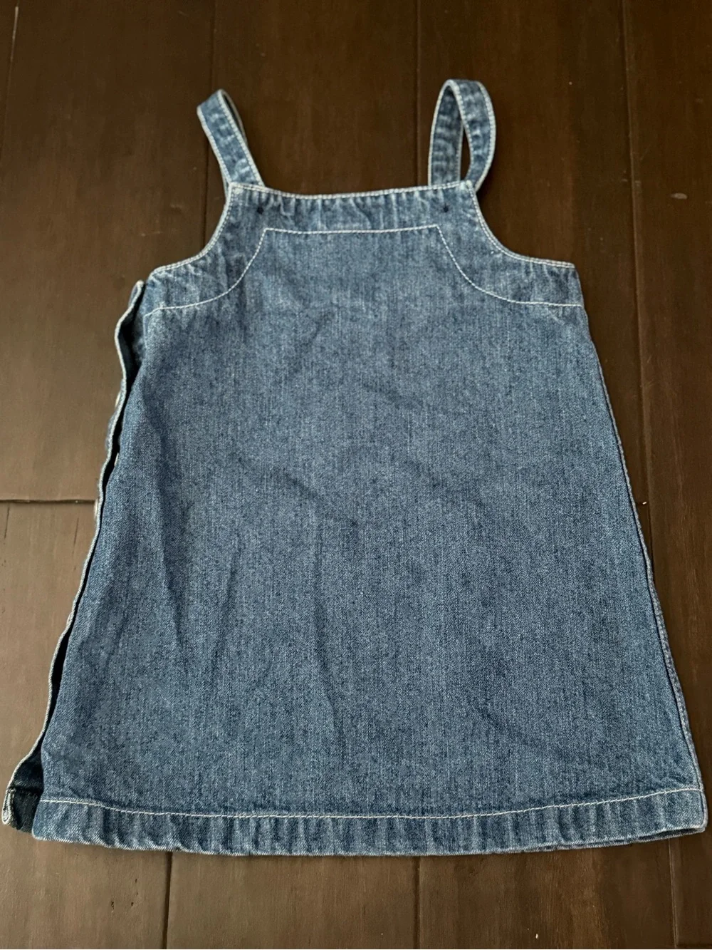 Vintage Ralph Lauren Denim Overall Dress with Embroidered Polo Bear & Pockets